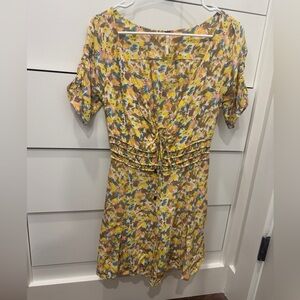 Free People Yellow Floral Summer Dress